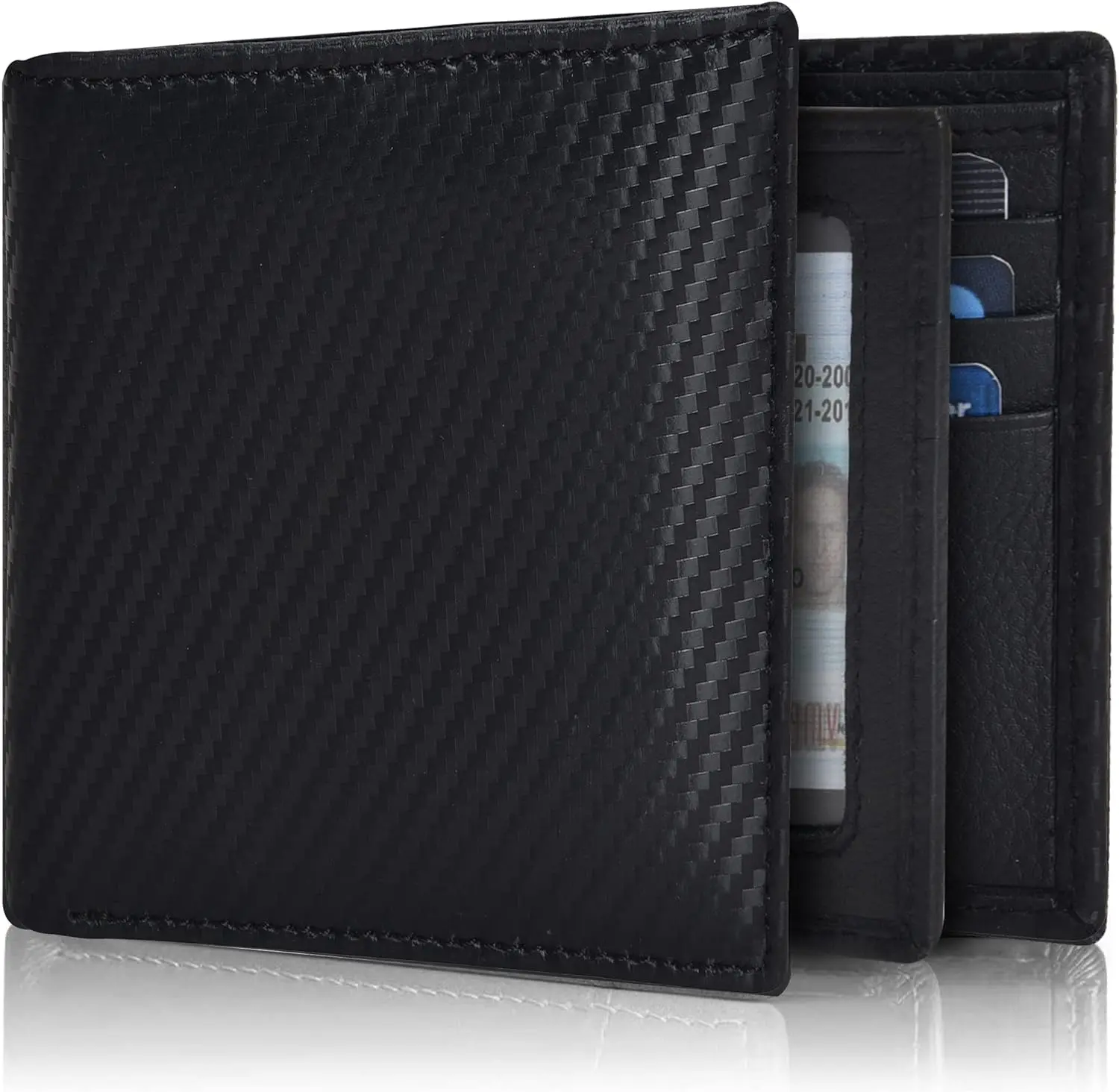 Black Wallet for Men | 9 Credit Card Slots | Bifold | Leather | RFID Wallet Blocking | Gift for Men | Minimalist Wallet