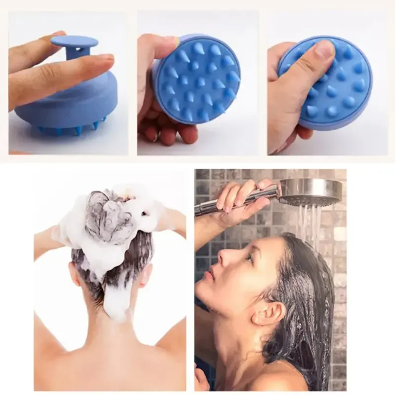 Silicone Shampoo Brush Head Scalp Massage Comb Hair Washing Comb Body Massage Brush Bath Shower Brush Salon Hairdressing Tool 4
