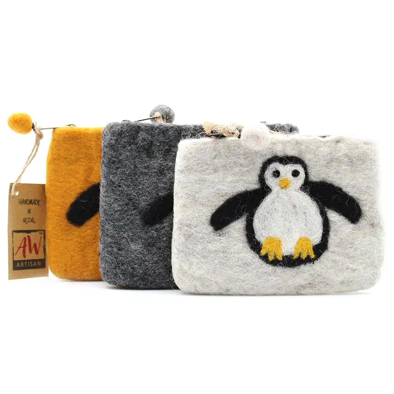 Felt Zipper Pouch  - Cute Penguin