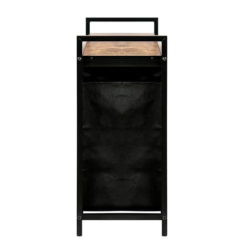 Large Industrial Wooden/Metal Laundry Hamper Basket Bin Organiser 3 x Removable Bags (30L Each) 5
