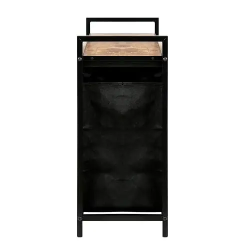 Large Industrial Wooden/Metal Laundry Hamper Basket Bin Organiser 3 x Removable Bags (30L Each) 5