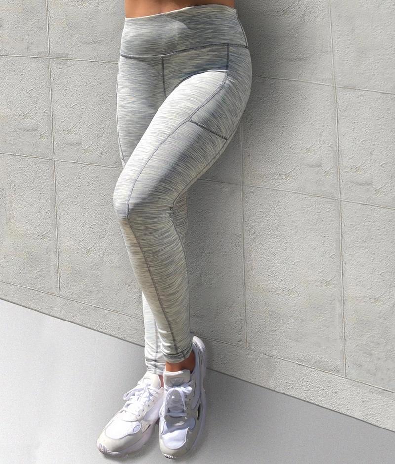 Product Introduction of TomPro Space Dye Verve High-Rise Leggings Silver Gray Comfort Fit Womenswear Bottoms Basic 3