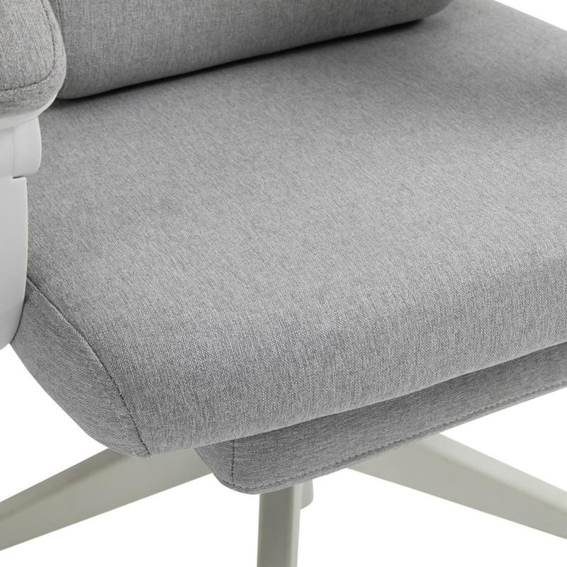 Ergonomic Home Office Chair 360° Swivel with Footrest Height Adjustable Grey 8