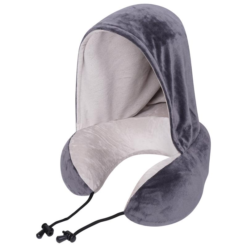 Sam Caan Travel Pillow for Airplane Hooded Neck Pillow Comfortable Memory Foam Lightweight Soft Neck Cushion with Hood for Head and Neck Support for Adults with Carry Bag 2