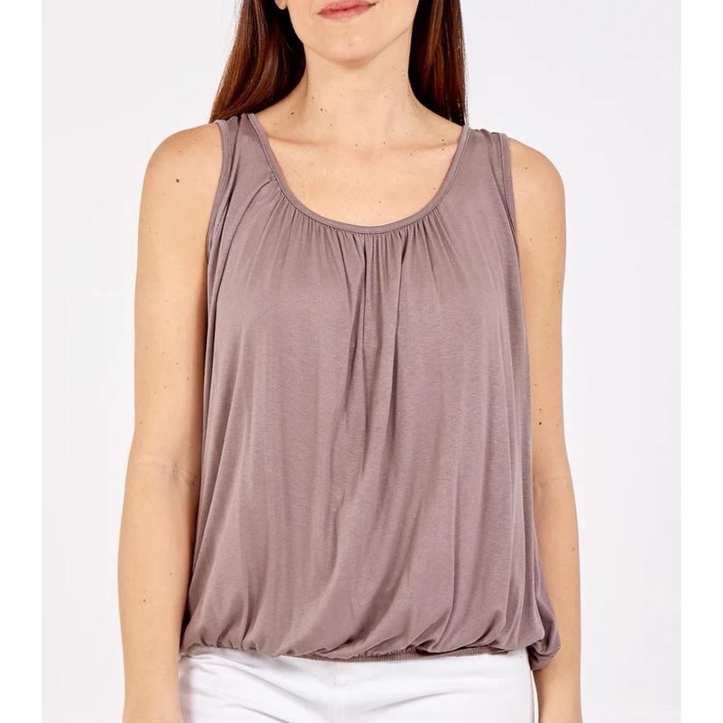 Shakira Bubble Hem Vest Top T-shirt Round Neck Sleeveless Elasticated Gathering Top Women’s Comfort Womenswear Basic Clothing   Casual 5