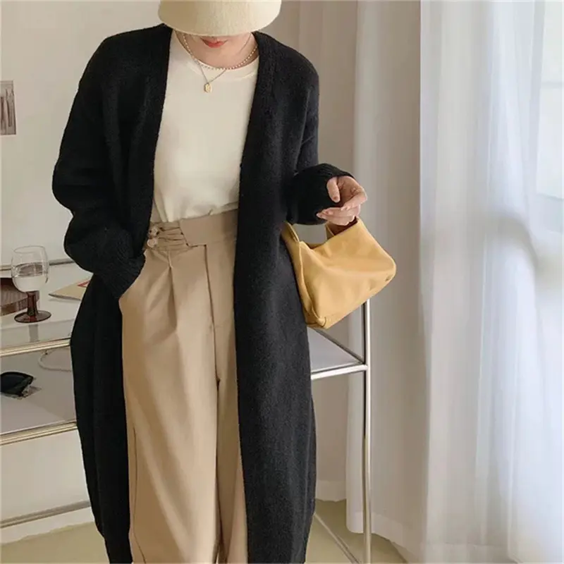 sweater jacket for women, new season, lazy style, loose women's knitted cardigan Clothing Knitwear Long Sleeve Casual Retro Womenswear Comfortable Winter Lady Love Medium Basic Slim 4