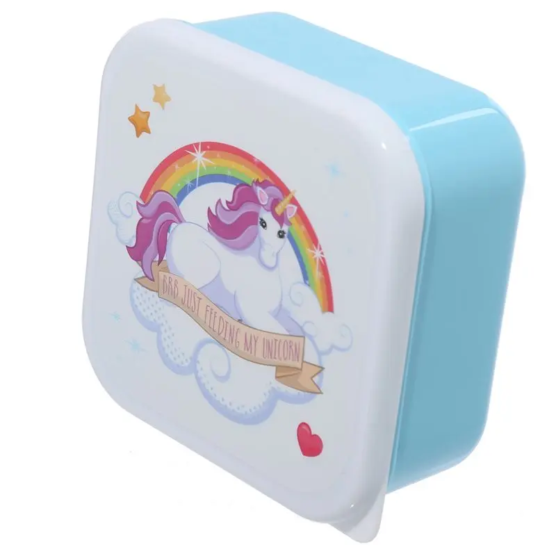 PUCKATOR Enchanted Rainbows Unicorn Set of 3 Lunch Box Snack Storage S/M/L - - Lunchbox with Multi Compartments - Small Food Containers - Lunchbox for Adults and Kids - Girls Boys Lunchbox Tableware 2