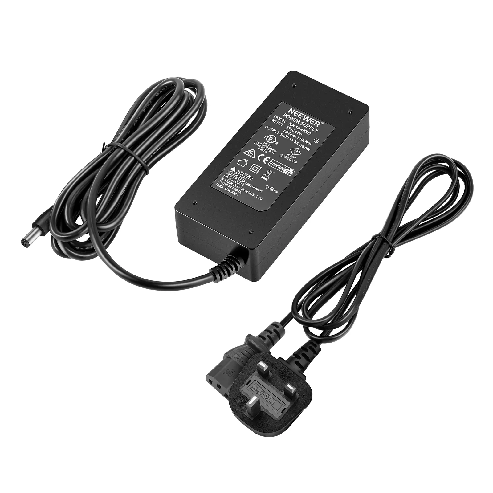 NEEWER AC 100-240V to DC 12V Power Supply Adapter (3A 36W) - UK Plug