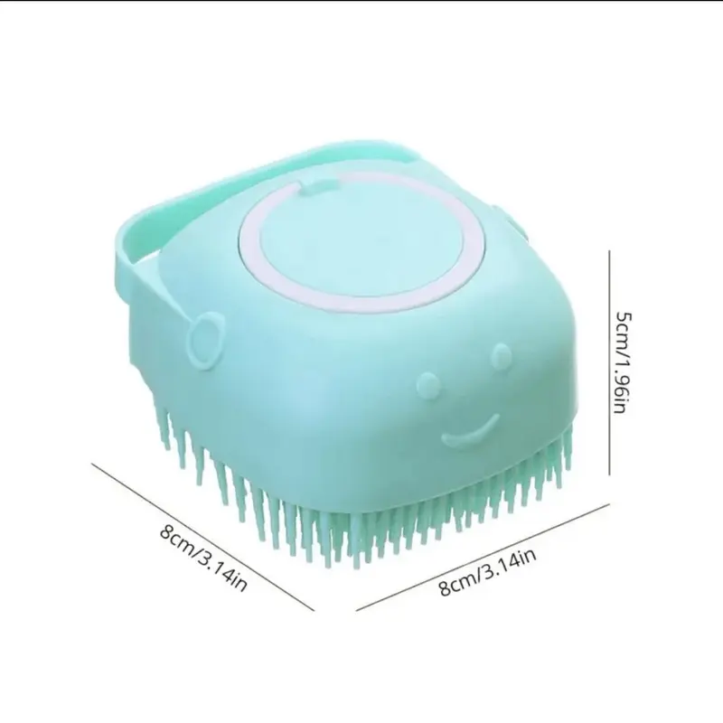 Pack of 2 * Pet Dog Cat Massage Bath Brush Scrubber with Soft Silicone Bristles 8