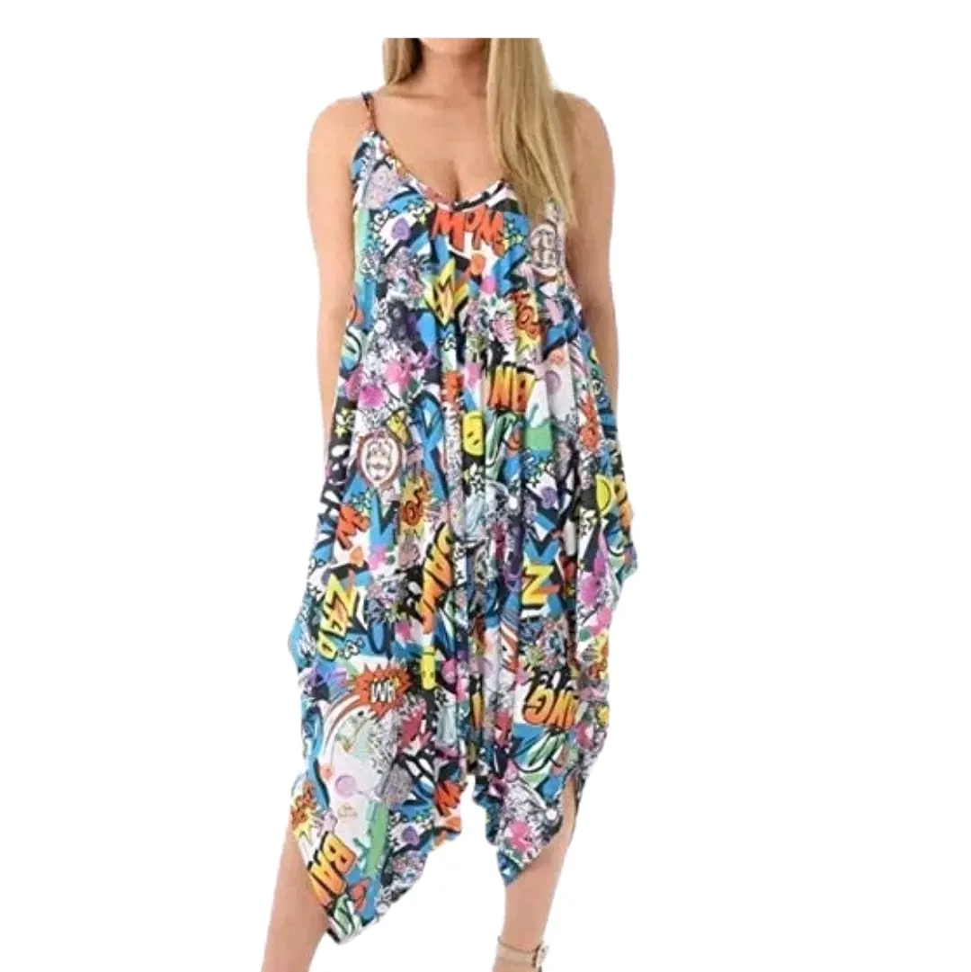 Ladies Cami Lagenlook Romper Baggy Harem Playsuit Women Jumpsuit Dress Plus Size
