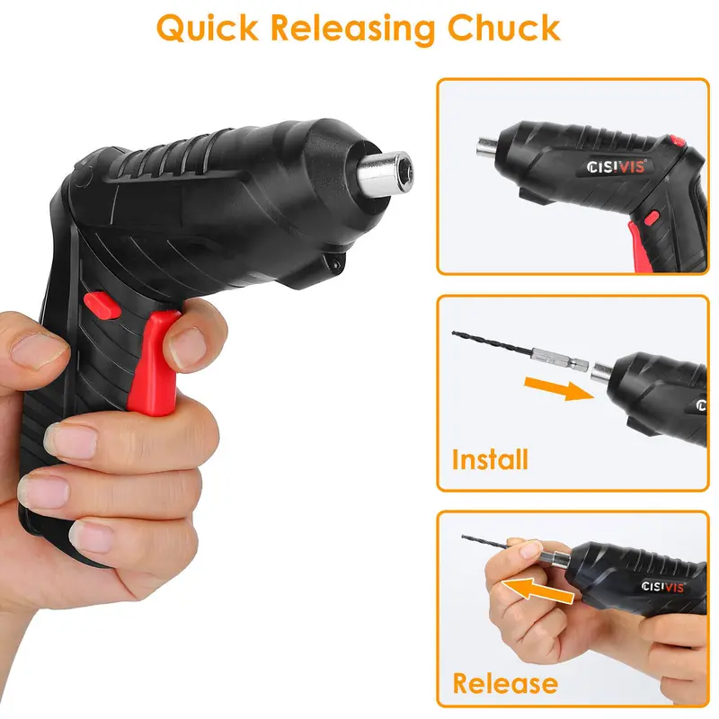 Cordless Drill Electric Screwdriver 47PCS Set Drill Driver Bits Rechargeable Kit 7