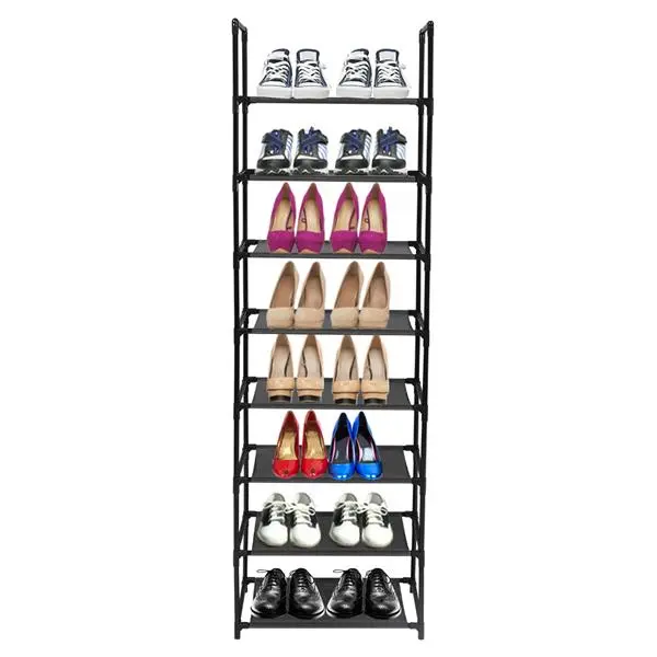Shoe Rack 8 Tier Tall Shoe Racks Storage,16-20 Pairs Shoe Storage Metal Shoe Shelf, Stackable Shoe Stand Organizer for Narrow Space Closet Entryway Hallway Household Installation 1