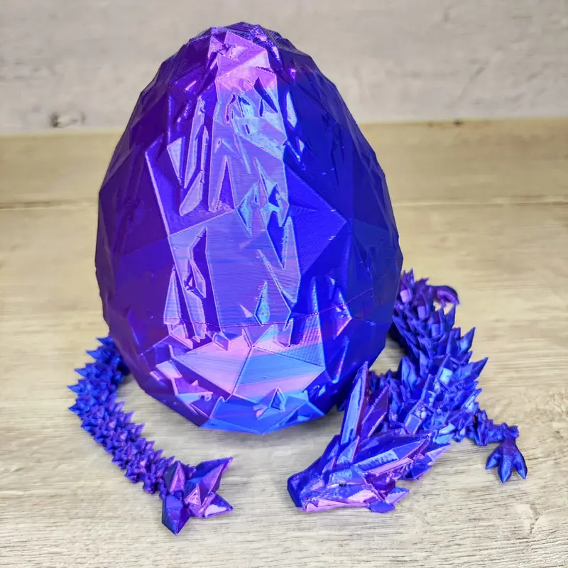 Crystal Dragon in Egg – 3D Printed Fantasy Collectible 0