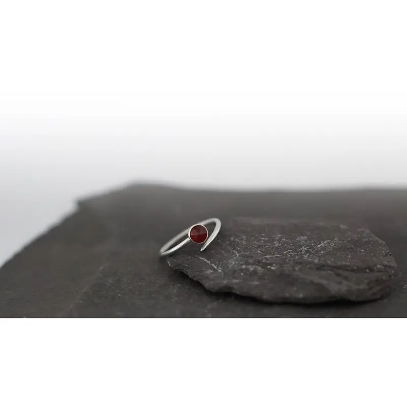 Adjustable Carnelian Dagger Wrap Recycled Sterling Silver Ring ~ statement ring, open, stackable, gemstone 2