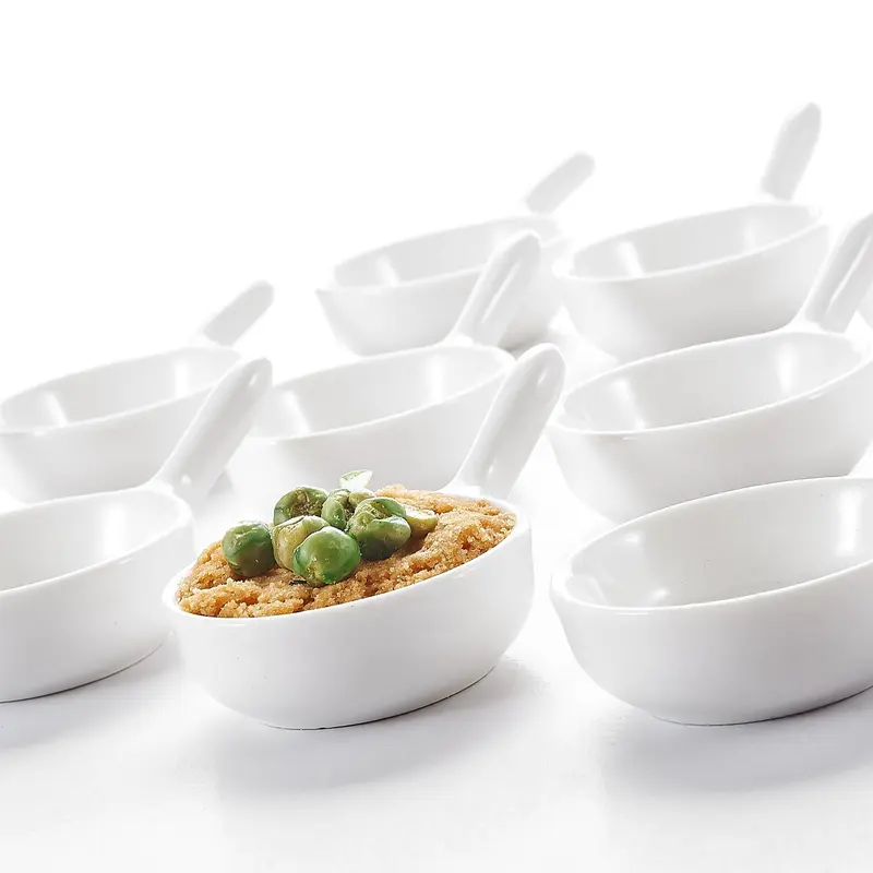MINI Sauce Dish Dipping Bowls, 12 Pack Ceramic Dip Bowls Set, 10ML Soy Sauce Dish, White Dipping Bowls Bulk, Sauce Bowls For Ketchup, BBQ, Condiments, Appetizer 4