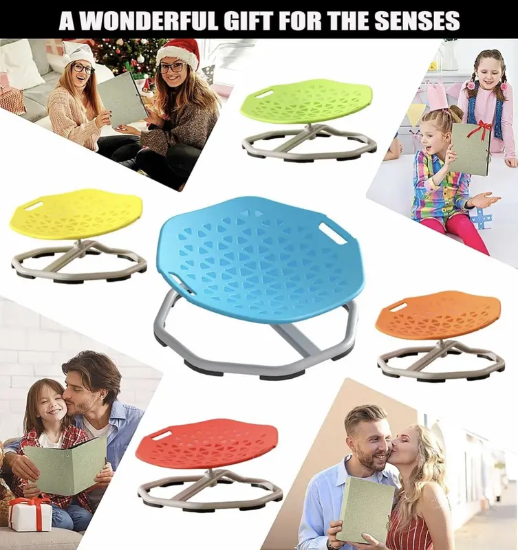 Children's Sensory Spinning Chair for Autistic Children - Metal Base Anti-slip Indoor and Outdoor Activity Spinning Toys autism  sensory space，autism stimming toys，sensory autism toy，spinning chair 1