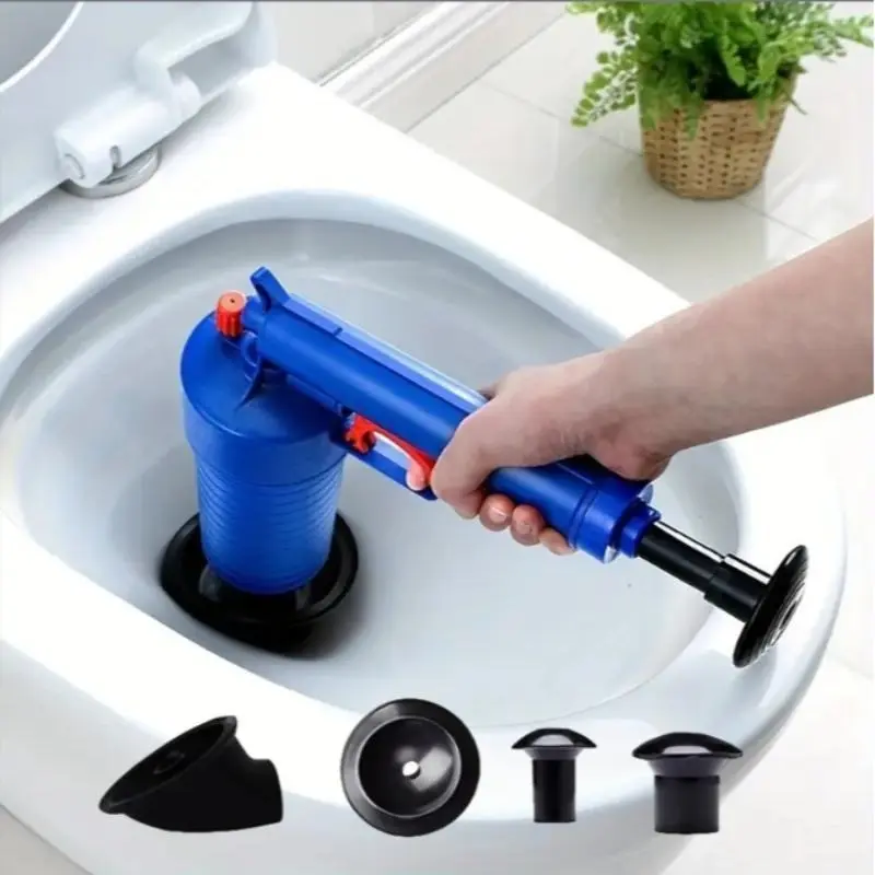 【2025】Pressure Drainage Pump with Accessories, Pneumatic Toilet Plunger, Manual Pump Cleaner, Air Pressure Drain Pump Pipe Dredge Tool for Toilet/Sink/Bathtub 0