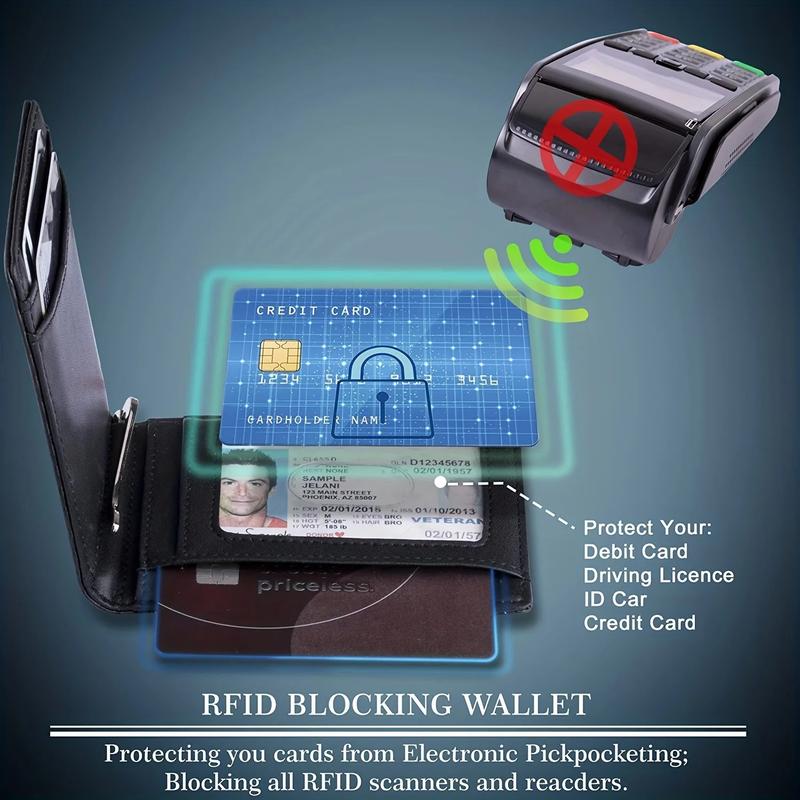 Genuine Leather Slim Wallet for Men with RFID Blocking and Money Clip 4