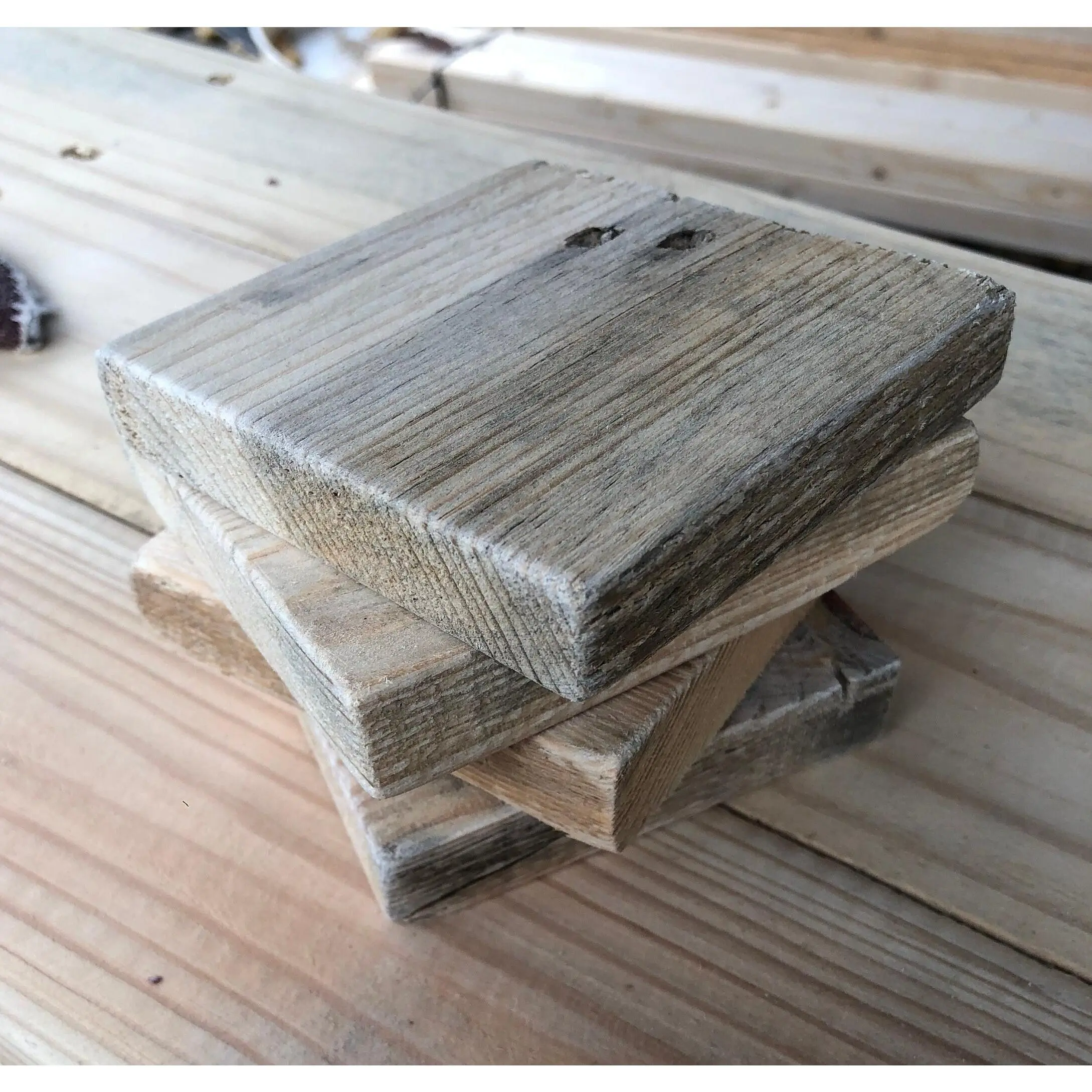 Rustic Wooden Coasters x4