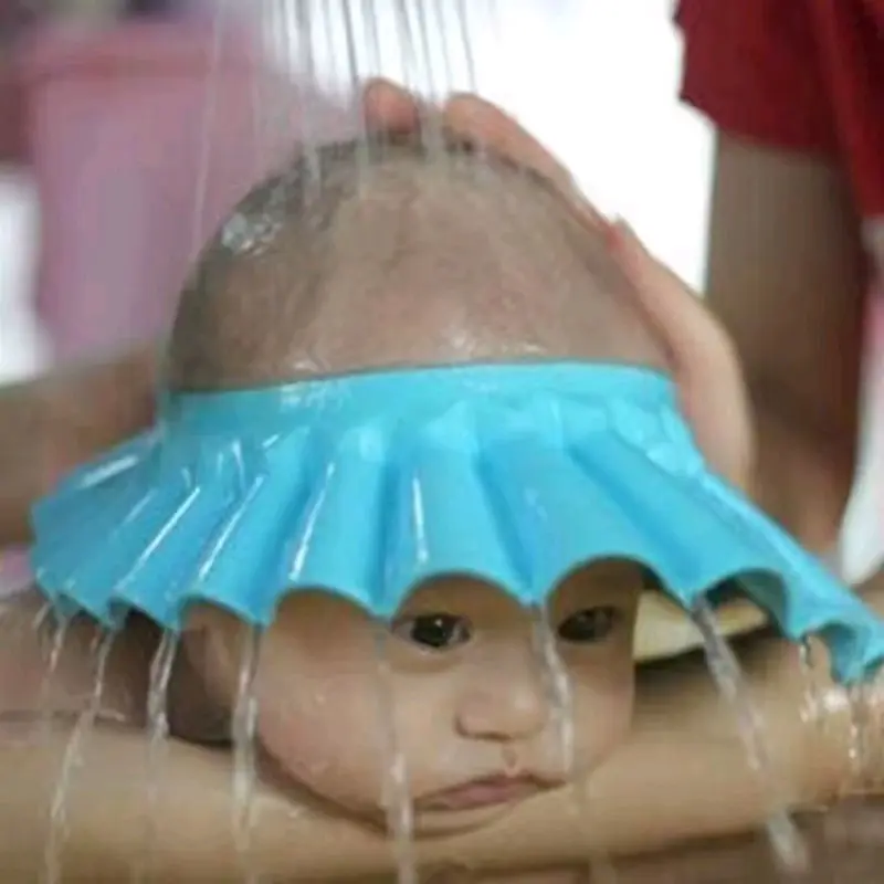 Adjustable Baby Shampoo Cap Kids Wash Hair Protection Infant Health Care Accessories New Soft EVA Baby Bath Waterproof Hat + baby cap + hat