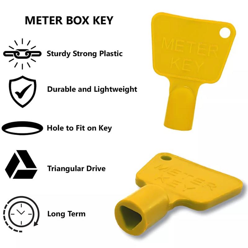 Triangular METER BOX KEY Triangle Gas Electric Water Cupboard Replacement YELlOW 2