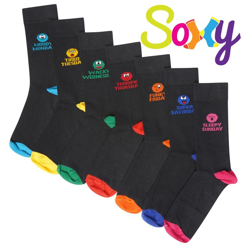 Boys 7 Pack Novelty Days of the Week Socks Mood Socks - Size UK Kids 9-12 (EU 27-30), 12-3 (EU 31-36) and 4-6 (EU 37-39) 4
