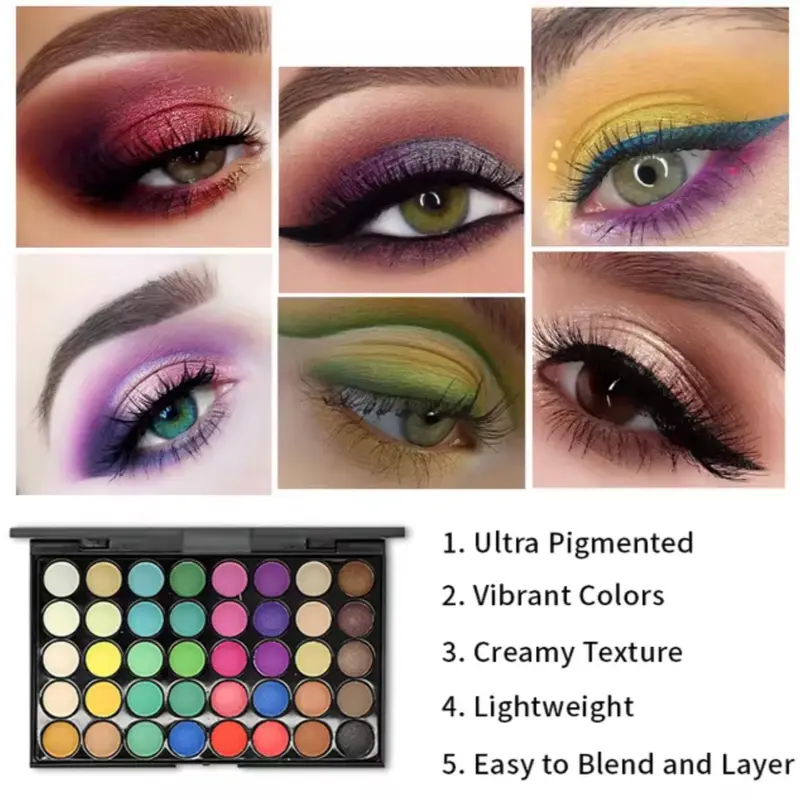 40 Colors Glitter Eyeshadow Palette Matte Waterproof Long Lasting Pressed Powder Cosmetics Kit Fashion Women Eye Makeup palette 5