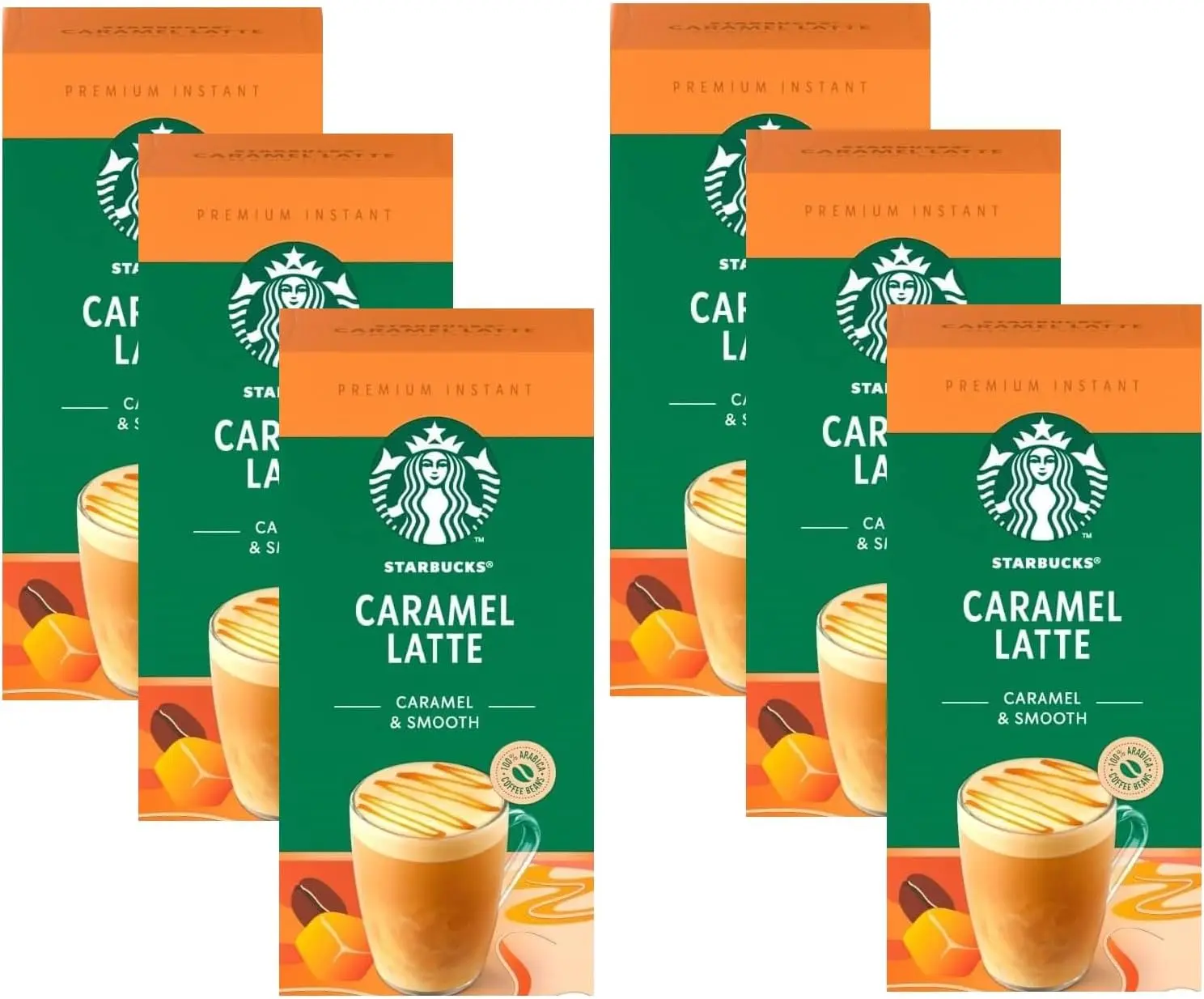 Starbucks Caramel Latte Premium Instant Coffee Sachets 5's - 6 PACK - 30 Sachets Total