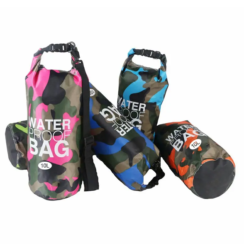 10L Camouflage PVC Waterproof Dry Bag Pouch Backpack Organizer for Outdoor Sports