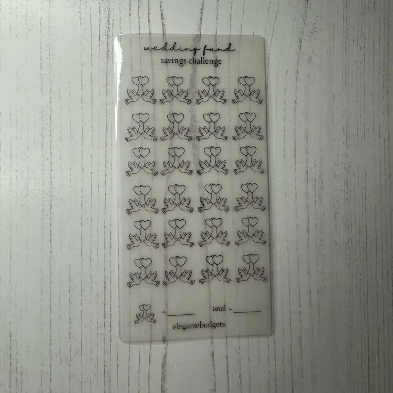 Cash stuffing vellum wedding fund saving challenge