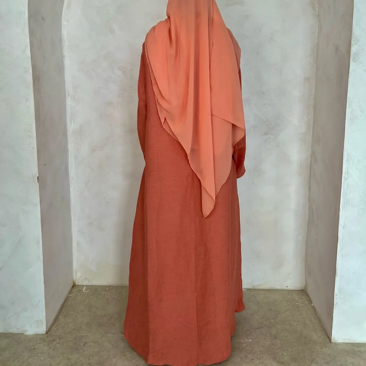 50% OFF  Coral Ribbed Abaya - RUH Collection. Sizes 50-64