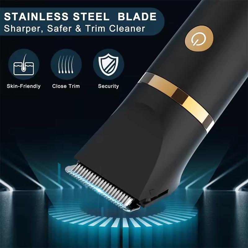 Three-in-one Electric Body Hair Trimmer- Groin Hair Trimmer - Ball Trimmer for Men - Replaceable Ceramic Blade Heads,USB Recharge,Waterproof Male Hygiene Razor Safe Quick Gift Cordless 3
