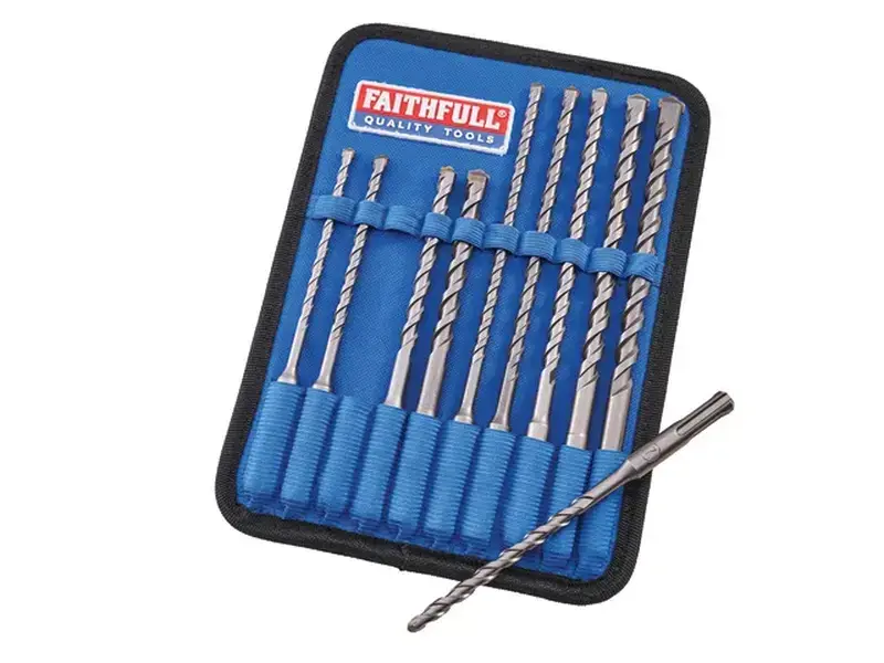 Faithfull 10 Piece SDS Drill Bit Set for Power Tools