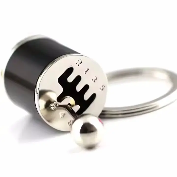 2PCS Crafted Gearbox Shifter Keychain Mini Car Shift Stick Replica, Fashionable Keyring Charm for Auto Enthusiasts, Cool and Durable Accessories in Black 3