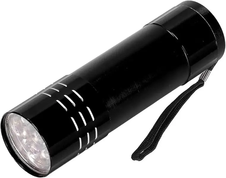 Urine Detectors UV Light Torch LED Flashlight, Battery Powered Ultraviolet Blacklight for Pet Urine Stain Detector, Money, Fluorescent, Hotel & Bathroom, Great Gift for Pet Owners, Black, 1pc