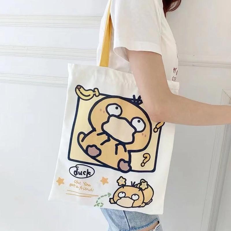 Kawaii Pokemon Character Tote Bag - Pikachu, Squirtle & Psyduck Designs - Perfect Gift For Pokemon Fan 5