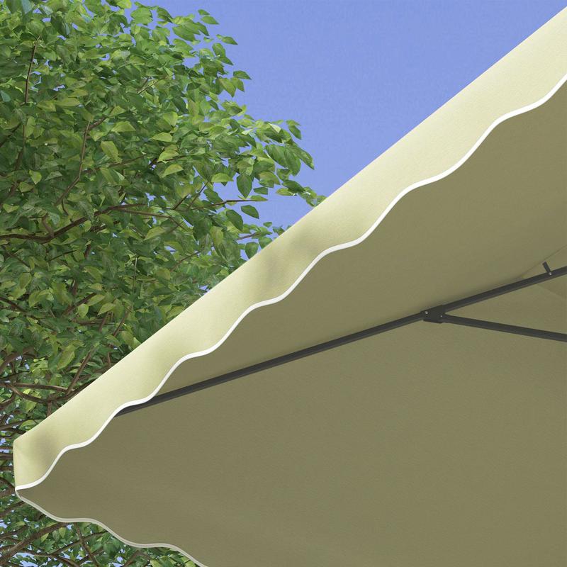 Outsunny 2.5m Square Double Top Garden Parasol Cantilever Umbrella with Ruffles, Beige 6