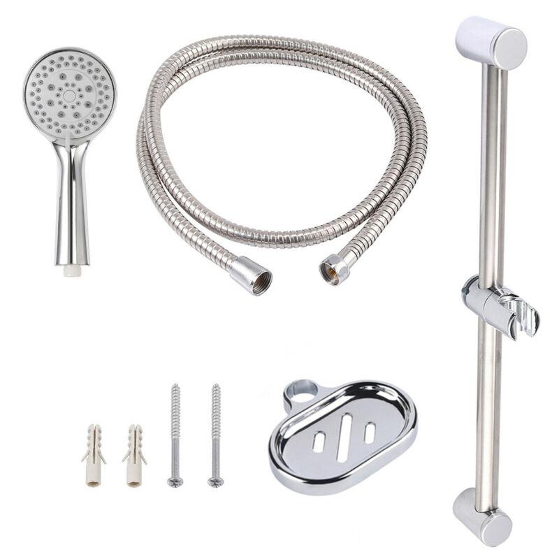 Product Introduction of Adjustable Slider Rail Shower Riser Kit With Soap Bar Holder Hose Head Set UK 8