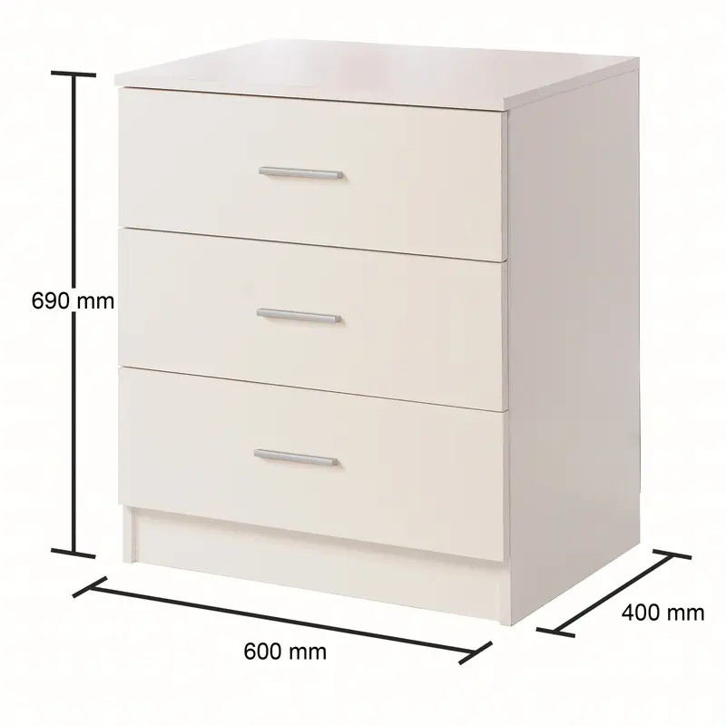Modern Chest of Drawers for Bedroom Storage in 4 Colours - Metal Handles 8