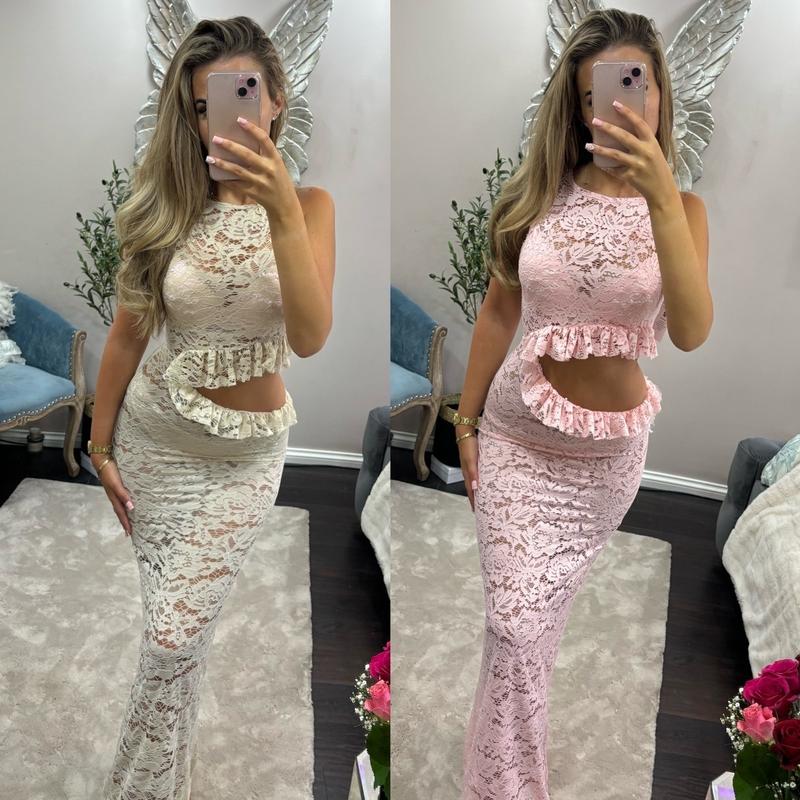 Lace cut out  maxi dress 0