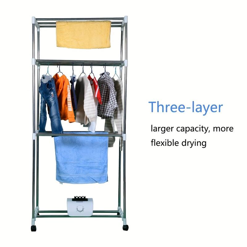Product Introduction of Concise Home Installation-free Folding Hanging Clothes Dryer With Remote Controller Aluminum Alloy Tubes 15KG Easy Storage Electric Drying Clothes Quickly Suitcase With Timer Portable Simple Wardrobe With Heater For Winter Cold Rainy Days 32