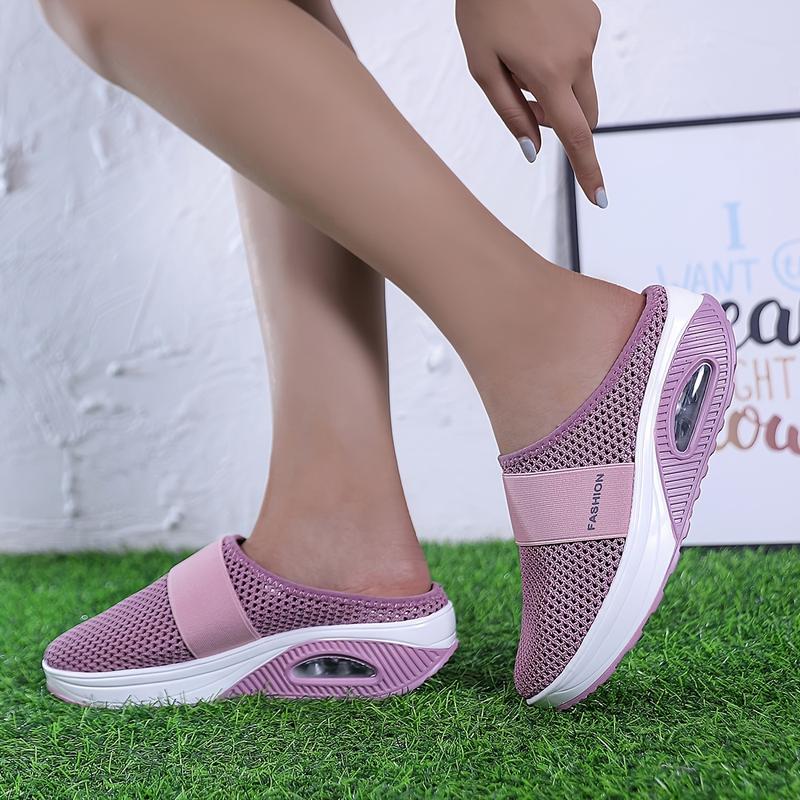 Lightweight & Breathable Spring Women's Mesh Sandals: Air Cushion Sole, Embroidered Embellishment, Casual Slip-on Mules 4