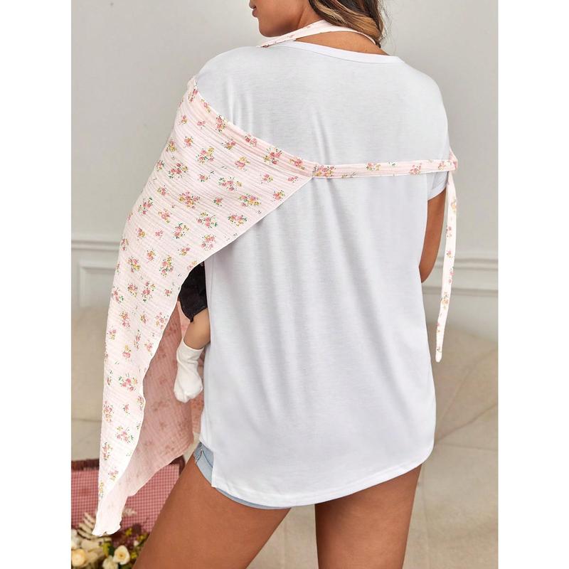 1pc Breathable And Soft Gauze Nursing Cover For Mothers 1