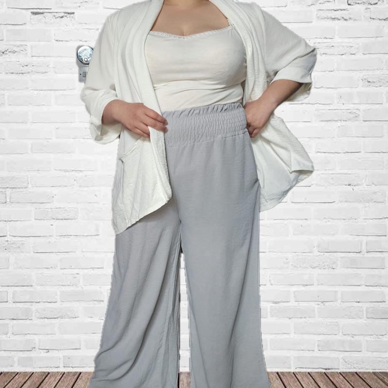 Women’s  Lightweight Duster Jacket Double Pocket Blazer Jacket  Casual Comfort Fit Summer Cardigan  Two Pockets 12-24Womenswear Jacket Tops Polyester Dress Coats Piece Outerwear Sleeve 5
