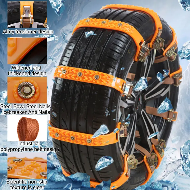 8X Snow Tire Chain for Car Truck SUV Anti-Skid Winter Emergency Muddy Driving 5