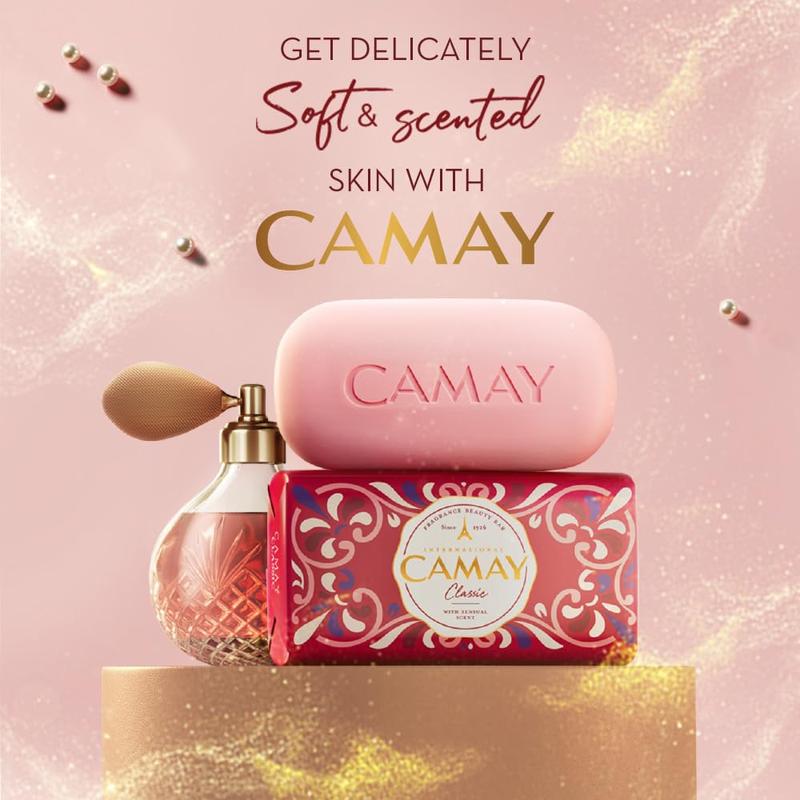 PACK OF 9 Camay Classic International Beauty Soap with Carnations & Roses Combo Pack Offer, Indulging French Fragrance, Moisturizing Bathing Soap with Nature’s Scent for Daily Skincare, Silky,Soft & Glowing Skin 125g Body Care Luxury Gentle 3