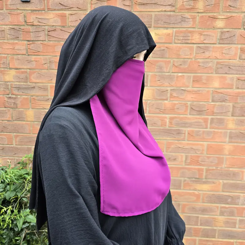 Yaqeen Half Niqab Face Veil cover Jilbab Abaya Khimar Headscarf One Piece Islamic Scarf Ideal Madrassa Mosque Ramadan Eid Wedding Everyday 6