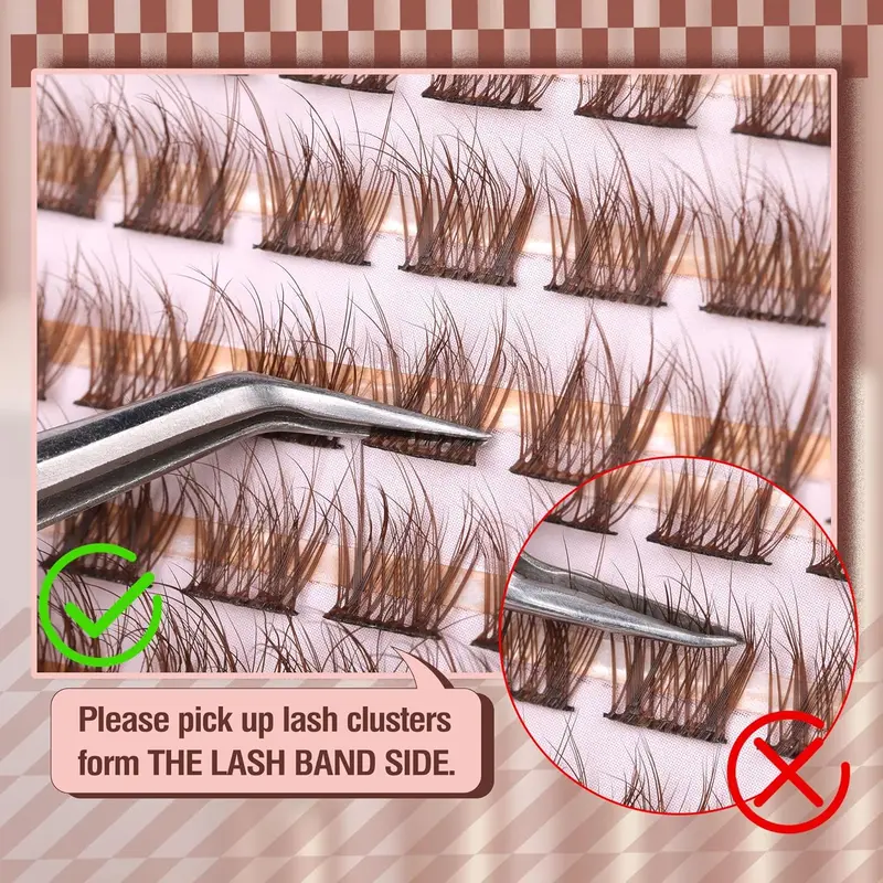 Mavphnnee Brown Lash Clusters - Natural Lash Extensions (168 Pcs, C Curve) for Everyday Wear - Makeup, Cosmetic Eyelashes Synthetic 3