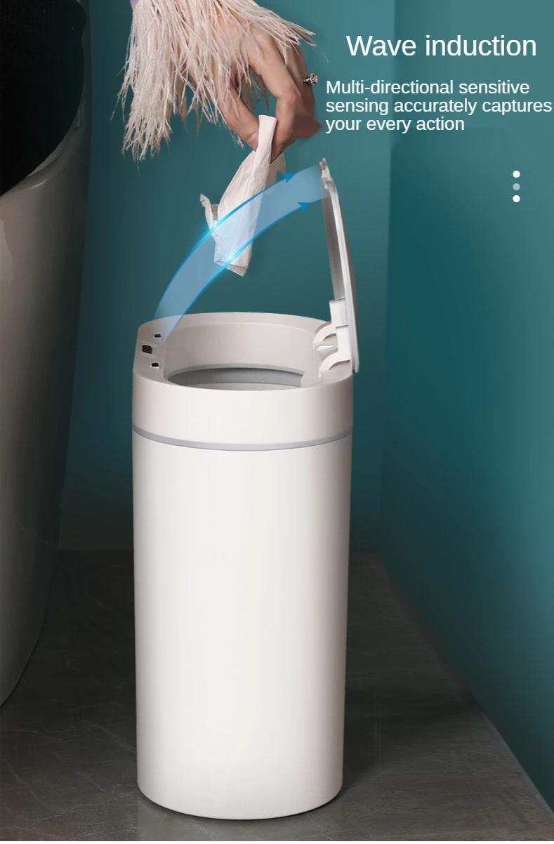 Product Introduction of 7L Trash Can Smart Sensor Trash Can Automatic Household Electronic Kitchen Trash Bin Toilet Waterproof Narrow Seam Sensor Bin 25