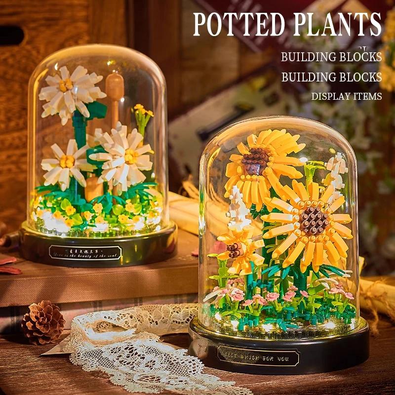 Micro Flower Building Blocks Mini Bricks Particles Eternal Life Flowers Home Decoration Assembling Puzzle Toy Children Gift 2